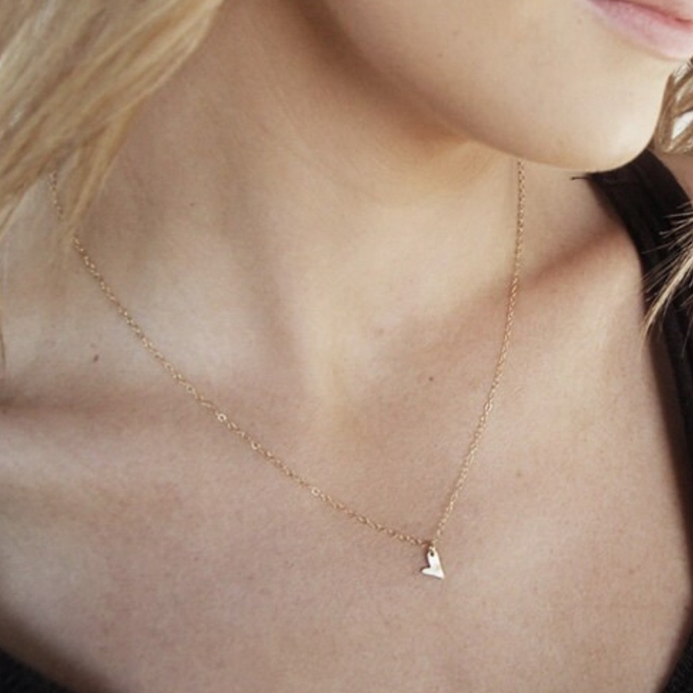 Soul Pieces Miniature Heart Necklace- Tiny Sterling Silver Heart View 2